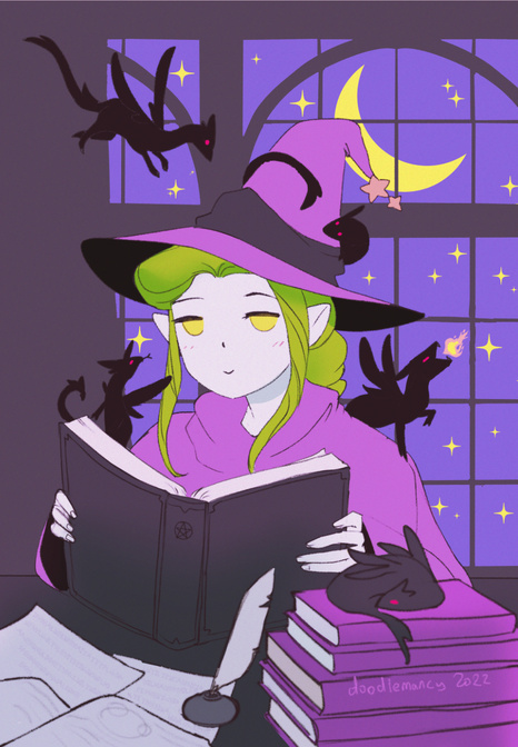Sleepy Spooky Witch (Original)