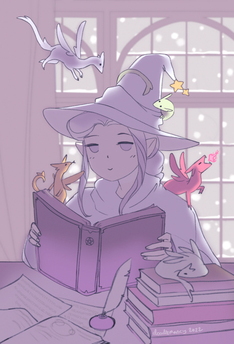 Sleepy Winter Witch (Original)