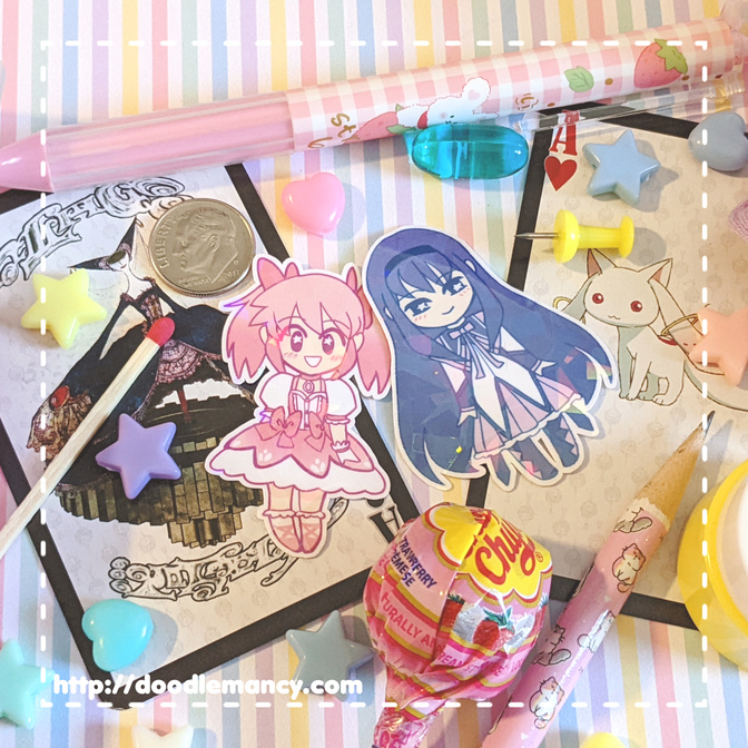 Tiny Madoka &amp; Homura Stickers