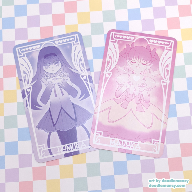 Madoka & Homura tarot cards (Puella Magi Madoka Magica)
