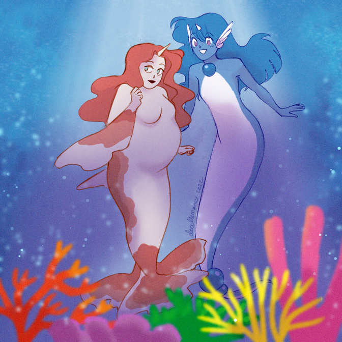 Mermay Goldine &amp; Dragonair (Pokemon)