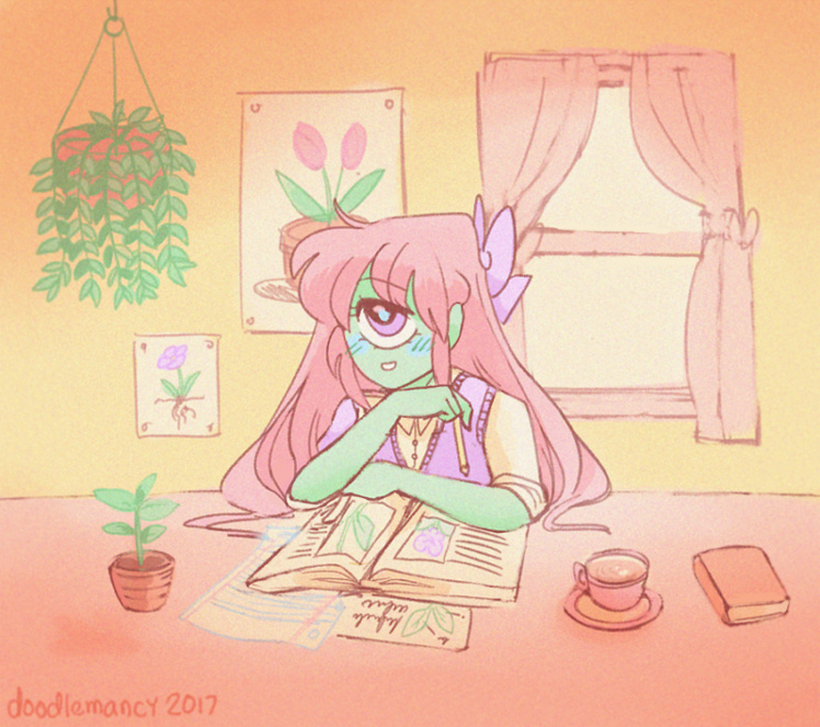 Original Illustration - She&#39;s working on a biology degree