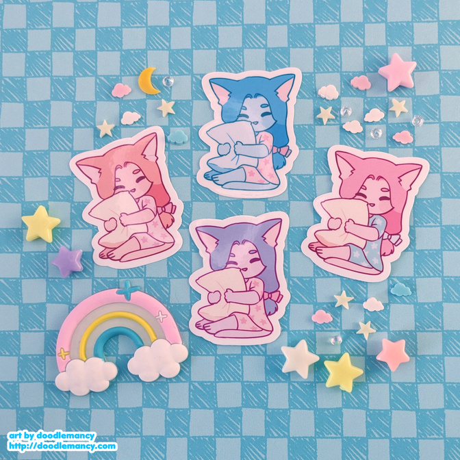 Sleepy Kitty stickers