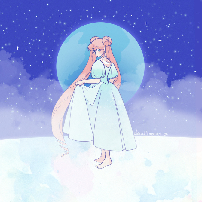 Princess Serenity on the moon