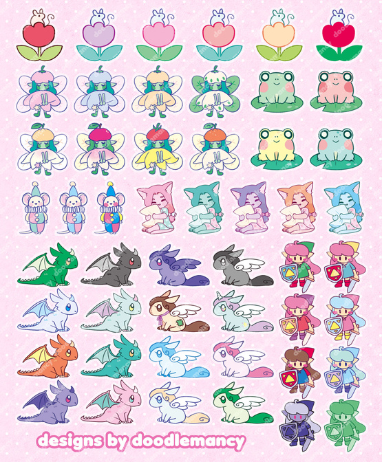All the grab bag sticker designs for the spring 2024 update