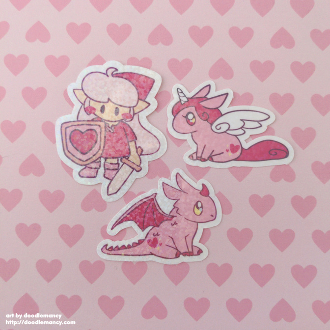 Valentine editions of previous stickers